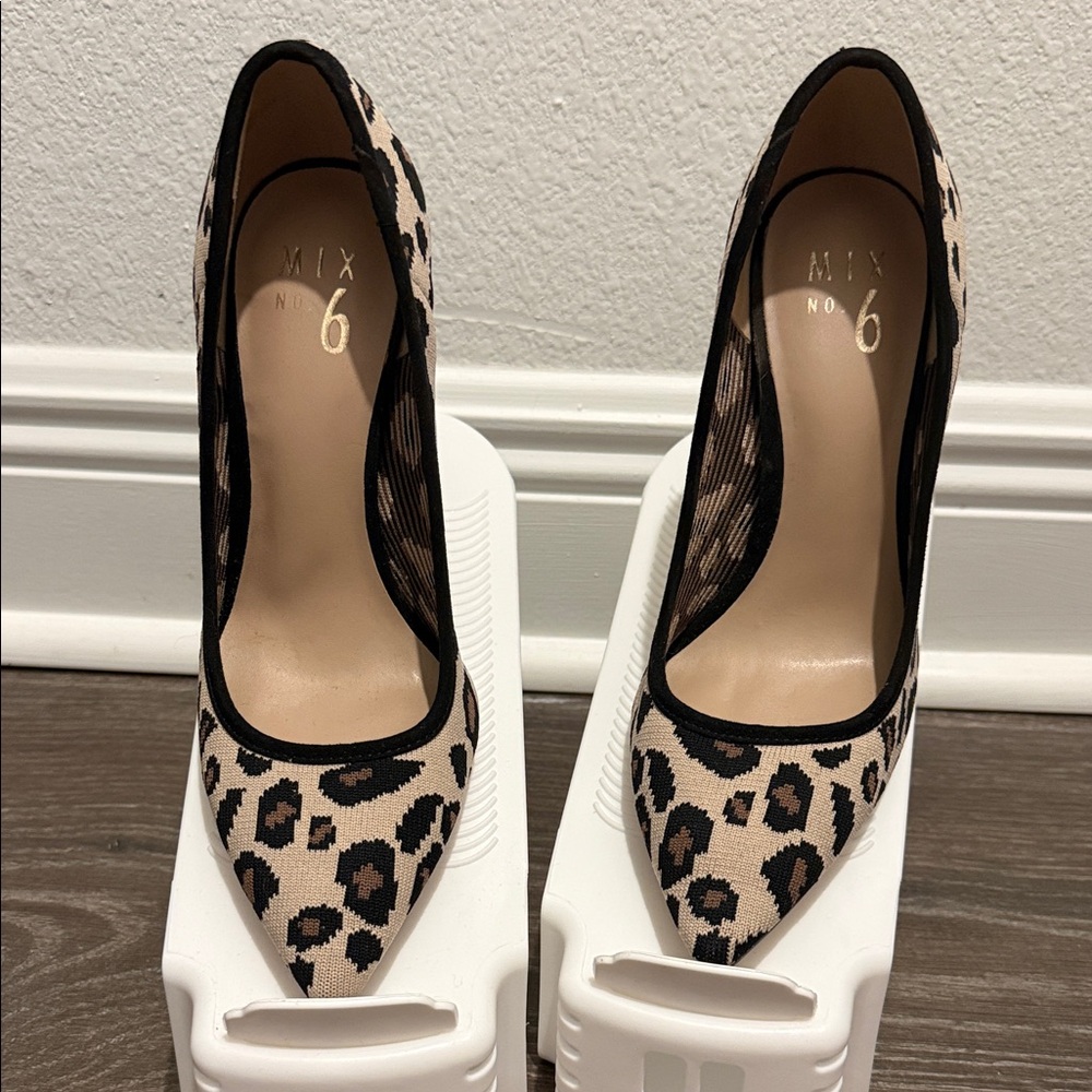 Mix No. 6 Beige and Black Leopard Heels